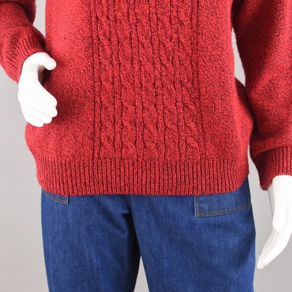 Karen Scott Cable Knit Mockneck Red Sweater Women's Large - Picture 3 of 9